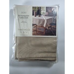 Threshold 120" x 60" Natural Solid Tablecloth Farmhouse Cotton Rectangle NEW